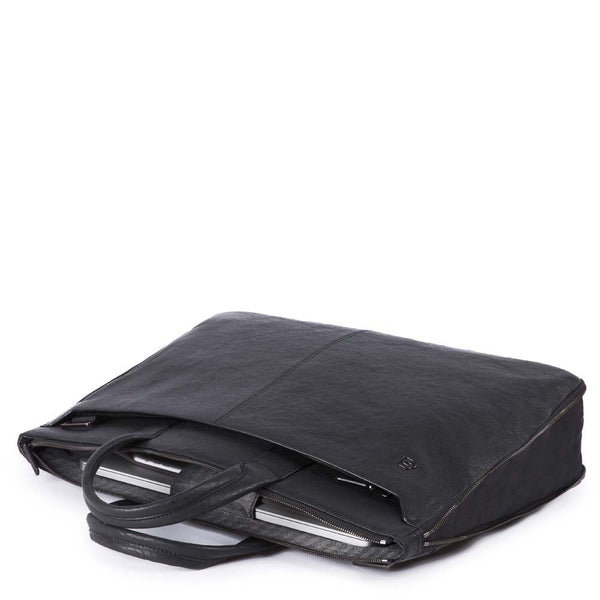 Slim expandable laptop briefcase with 10.5 - 9.7 Black Square