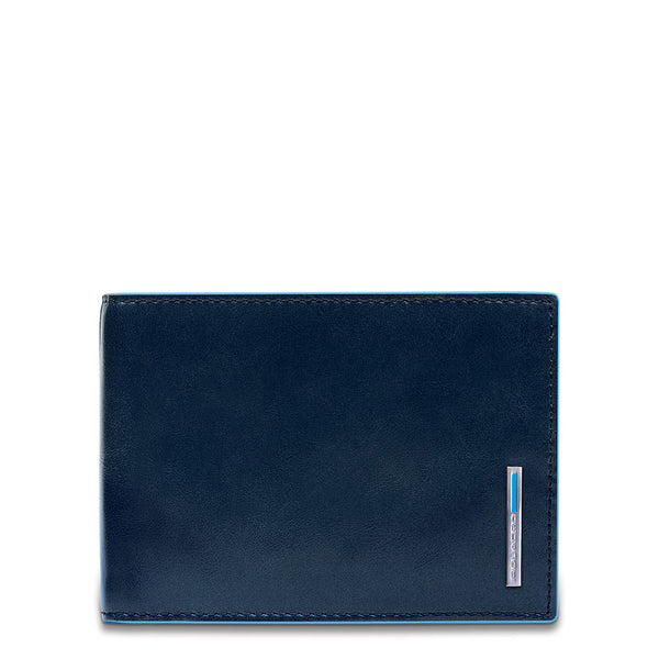 Men’s wallet with flip up ID window, coin pocket and credit card slots Blue Square