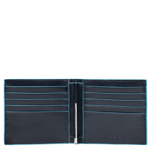 Men's wallet with money clip Blue Square