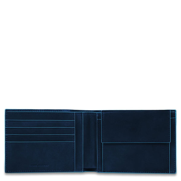 Men’s wallet with coin pocket Blue Square