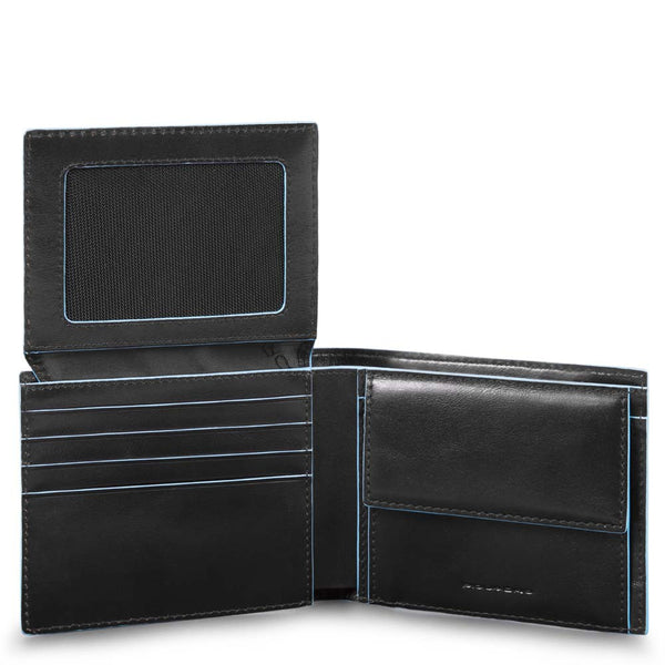 Small size, men’s wallet with flip up ID window Blue Square